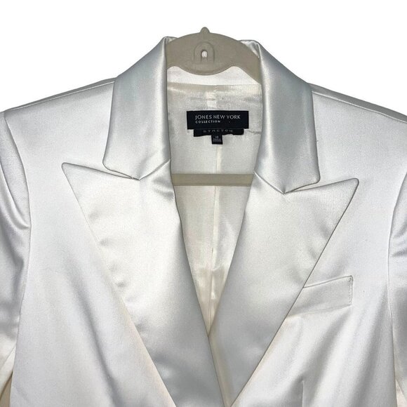 Jones New York Collection Suit Jacket Womens Size 10 Double Breasted White - Picture 3 of 12